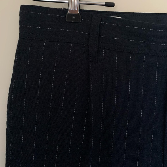 BLDWN Pinstripe Trouser Sz 30 Sato Navy Striped Tencel Cotton Wool Pants NWT - Picture 2 of 12